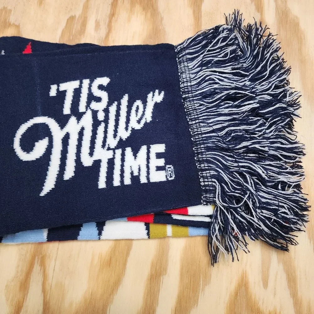 Miller Lite Christmas Scarf And Beenie/ Reversible Scarf Ugly‎ Christmas